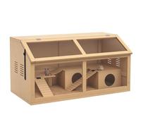 PawHut Wooden Hamster Cage Gerbil Cage Openable Top 85 x 45 x 44cm Nature