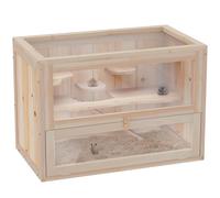 pawhut Wooden Hamster Cage Mouse Mice Rodent Small Animals Hutch Exercise Play House 60 x 35 x 42cm
