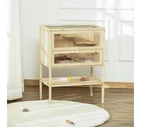 PawHut Wooden Hamster House | Large Wooden Hamster Cage