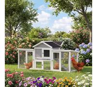 Pawhut Wooden Large Outdoor Chicken Coop Hen House With Nesting Box Run