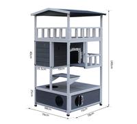PawHut Cat House D30-222 1400 x 780 x 760 mm Grey