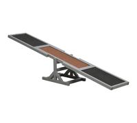 PawHut Wooden Pet Seesaw for Big Dogs, Agility Training Equipment for Dogs with Anti-Slip Surface, 180 x 30 x 30 cm, Grey Aosom UK