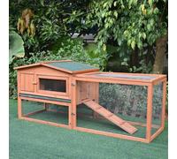 PawHut Wooden Rabbit Hutch Enclosure Run House 2 Tier Large Coop Run Pet | TJ Hughes