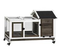 PawHut Wooden Rabbit Hutch Guinea Pig Cage 108 x 58 x 73.5cm Brown