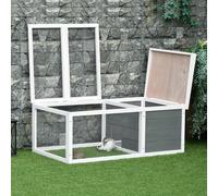 PawHut Wooden Rabbit Hutch Guinea Pig Small Animal Cage Rabbit Run Duck House Asphalt roof Indoor Outdoor 115 x 66 x 47.5 cm