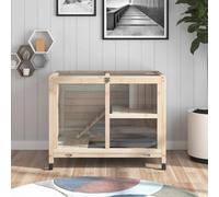 PawHut Wooden Rabbit Hutch Guinea Pigs House Small Animals Fir Wood Indoor Hutch