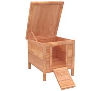 PawHut Wooden Rabbit Hutch Outdoor, Guinea Pig Hutch, Rabbit Hideaway, Cat House, Bunny Cage Small Animal House 51 x 42 x 43 cm, Natural