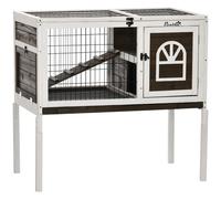 PawHut Wooden Rabbit Hutch - Small Animal House w/ Removable Tray - Openable Roof | TJ Hughes