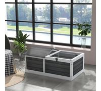 Pawhut Wooden Tortoise House, Small Pet Reptile With Hide Shelter Den And Run