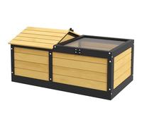 PawHut Wooden Tortoise House, Tortoise Table, Hide Shelter Run, Yellow