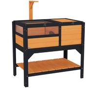 PawHut Wooden Tortoise House w/ Run - Shelter - Shelf - Lamp Holder - Yellow | TJ Hughes