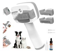 Pawimood 5-in-1 Pet Steam Brush for Dogs & Cats | Self-Cleaning Dog Steam Brush with 3 Brushes & Spray Function | for Shedding, Dematting & Grooming | Includes Pet Essence