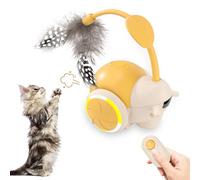 Pawingcat Remote Control Cat Toy with Three-Speed Adjustment,Snail Automatic Cat Toy Moving 4 Directions,Interactive Smart Sensing Cat Toys for Bored Indoor Adult Cats (Yellow)