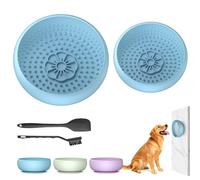 Pawinner 2PCS Dog Lick Mat+Slow Feeder Bowl, Non-Slip Suction, Anxiety Relief Lick Bowl for Yogurt, Treats, Freeze Licking Enrichment Puzzle for Distraction/Bath/Groom/Train, BPA Free Silicone, Blue