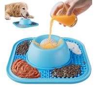 Pawinner Slow Feeder Dog Licking Bowl with Ball for Liquid Treat/Wet Food | 112 Suction Cups Excellent Anti-Slip Lick Mat, Spill-Proof & Freezable, for Anxiety Relief, Dietary Supplement/Nutrition
