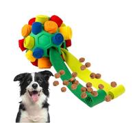PAWISE Snuffle Ball for Dogs, Sniffle Treat Puzzle Toy, Dog Snuffle Ball & Slow Feeder, Enrichment Toy for Mental Stimulation, Machine Washable, for Small Medium Large Dogs (Red Rainbow) (Medium)
