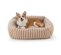 Pawk Detachable Medium Dog Bed Fill Large Particle Memory Sponge&Cotton, Dog Beds Medium with Zipper for Easy Disassembly&Cleaning, Pet Sofa Bed for 20lbs Border Collie, 63x53x18cm(Brown)