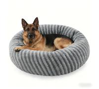 Pawk Donut Dog Bed Large-Round Dog Cat Bed with Waterproof Cover, Plush Doughnut Dog Bed with 20CM High Side for 40lbs Golden Retriever, 76x76x20cm