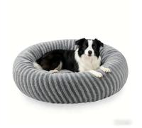 Pawk Donut Dog Bed Large-Round Dog Cat Bed with Waterproof Detachable Cover, Plush Doughnut Dog Bed with 20CM High Side for 40lbs Golden Retriever, 76x76x20cm