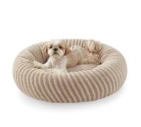 Pawk Donut Dog Bed Large-Round Dog Cat Bed with Waterproof Detachable Cover, Plush Doughnut Dog Bed with 20CM High Side for 40lbs Golden Retriever, 76x76x20cm（Brown）
