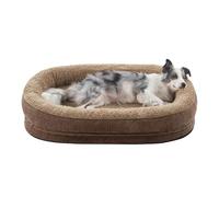 Pawk Large Dog Bed, Orthopedic Memory Foam Dog Beds, Washable Dog Bed, Fits up to 23kg, Four-Sided Neck Pillow, Good for Doberman Pinscher, Sheltie, Border Collie, Australian Herding Dog, Brown