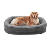 Pawk Large Dog Bed, XL Orthopedic Memory Foam Dog Beds, Washable Dog Bed, Fits up to 41kg, Four-Sided Neck Pillow, Good for Golden Retriever, Labrador, German Shepherd, Samoye, Rottweiler, Dark gray