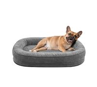 Pawk Medium Dog Bed, Orthopedic Memory Foam Dog Beds, Washable Dog Bed, Fits up to 13kg, Four-Sided Neck Pillow, Good for Yorkshire, Chihuahua, Jack Russell Terrier, Bomei, Dark gray