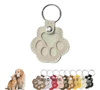 Pawkeys, The Paw Print Keepsake That Keeps Them Close, Cat Fur Memory Charm, Pet Paw Shaped Leather Keychain, Leather Paw Print Pet Fur Keepsake Keychain for Cute Charm for Pet Lovers (White)