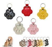 Pawkeys, The Paw Print Keepsake That Keeps Them Close, Cat Fur Memory Charm, Pet Paw Shaped Leather Keychain, Leather Paw Print Pet Fur Keepsake Keychain for Cute Charm for Pet Lovers (Mix4)