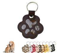 Pawkeys, The Paw Print Keepsake That Keeps Them Close, Cat Fur Memory Charm, Pet Paw Shaped Leather Keychain, Leather Paw Print Pet Fur Keepsake Keychain for Cute Charm for Pet Lovers (Dark Brown)
