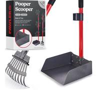 Pawler Pooper Scooper for Dogs with Long Handle Rake & Tray, Heavy Duty