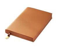 Pawleso B5 Lined Journal Notebook-112 Page with Bookmark 100gsm Thick Lined Paper, Classic PU Leather Weekly Notebook Work for Women Men Work Office School (25.1X17.5cm) (Light brown)