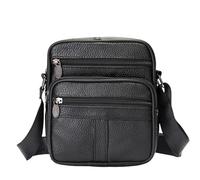 Pawleso Men's Messenger Bag - Crossbody Shoulder & Hand Carry, Briefcase Satchel for Work Travel, Cowhide Leather (24x21x6cm)