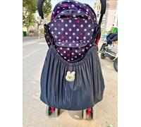 Pawleso Pram Shopping Bag XL, Large Pram Bag, 70 x 40 cm, Buggy Organiser, Changing Bottles Storage Bag, Lightweight Waterproof Nylon Bag (Black, Cute Rabbit 70 x 40 cm)