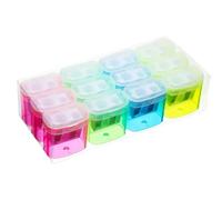 Pawleso Two Hole Pencil Sharpener with Container Waterproof Durable Manual Multi-Color Small Sharpeners-6 Packs, for Kids,Adults,School,Home and Office (12)