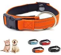 Pawliberation Magnetic Dog Collar,2026 New Double-Layer Fabric with Breathable and Reflective Design,Adjustable Anti-Static Magnetic Pet Collar for Dog,Quick-Release Magnetic Buckle (Orange)