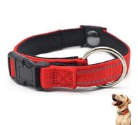 Pawliberation Magnetic Dog Collar, Adjustable Magnetic Therapy Dog Collars, Double-Layer Fabric, Breathable & Reflective for Night Safety, Pawliberation Collar for Senior Dogs (Red)