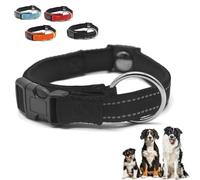 Pawliberation Magnetic Dog Collar, Double-Layer Fabric with Breathable and Reflective Design, Adjustable Collar with Quick-Release Magnetic Heavy Duty Buckle, Suitable for Senior Dogs (Black)