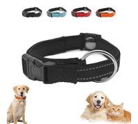 Pawliberation Magnetic Dog Collar, Double-Layer Fabric with Breathable and Reflective Design, Quick-Release Magnetic Buckle, Adjustable for Comfort and Secure Fit, Perfect for Senior Dogs (Black)