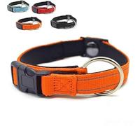 Pawliberation Magnetic Dog Collar,Double Layer Fabric with Breathable and Reflective Design,Quick-Release Magnetic Buckle, Lightweight Nylon Design,Pet Accessory Outdoor Adventures (Orange)