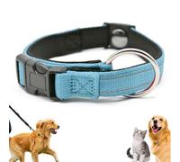 Pawliberation Magnetic Dog Collar,Double-Layer Fabric with Breathable&Reflective Design Pawliberation Collar,Adjustable Reflective Dog Collars with Buckle,Soft Padded Dog Collar For Most Dogs (Blue)