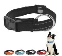 PawLiberation Magnetic Dog Collar for Senior Dogs, Double-Layer Breathable & Reflective Fabric, Quick-Release Magnetic Buckle, Adjustable Fit 11-16 Inches, Lightweight Design (Black)