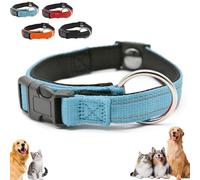 Pawliberation Magnetic Dog Collar, Magnetic Double-Layer, Breathable & Reflective for Night Safety, Collar Adjustable to Fit Dogs and Cats of Different Sizes (Blue)