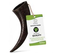 Pawlicious 10 Pack Medium Buffalo Horns for Dogs, 100% Natural Grain Free Dog Chew Treat for Adult Dogs, High Protein Long Lasting Horn Chewing Pet Treats