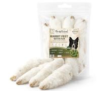 PAWLICIOUS 200g Rabbit Feet with Fur for Dog, 100% Natural Air-Dried Treat Chew for Dog, Grain & Gluten Free Pet Treats for Puppy, Adult & Seniors, Healthy & Hypoallergenic Dogs Snacks Food