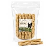 PAWLICIOUS Braided Beef Headskin Sticks for Dogs 500g,26 Pack, 100% Natural Pet Treats Long Lasting Dog Chews, Hypoallergenic Gluten and Grain Free Headskin Pet Food Snacks