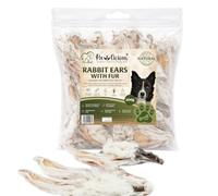 PAWLICIOUS Rabbit Ears with Fur for Dogs 200g, 100% Natural Air-Dried Treat Chew for Dog, Puppy & Senior Healthy & Hypoallergenic Dog Food Grain & Gluten Free Pet Treats
