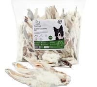 PAWLICIOUS Rabbit Ears with Fur for Dogs 28-35 Pieces 500 gram, 100% Natural Air-Dried Treat Chew for Dog, Puppy & Senior Healthy & Hypoallergenic Dog Food Grain & Gluten Free Pet Treats 0.5 Kg