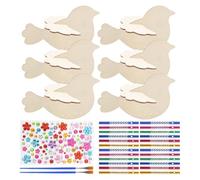 Pawlickio 6 Pack 3D Bird Wind Chime Craft Kit for Kids,DIY Paint and Build Wooden Animal Crafts Set Birthday Gifts for /
