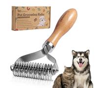 PAWLLYWOOD Dematting & Deshedding Comb for Dogs,Cats - Professional Grooming Brushes Undercoat Rake-Reduce Shedding and Remove Knots,Mats and Loose Undercoat